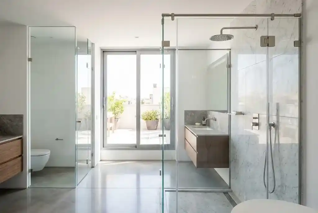 bathroom glass partition Dubai