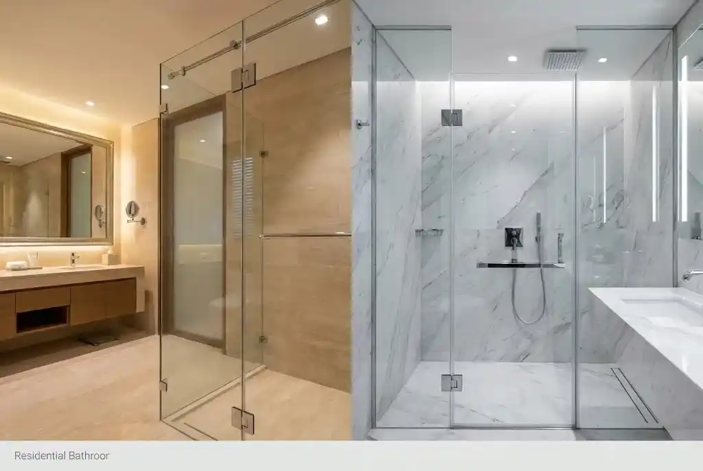 frameless shower glass Dubai