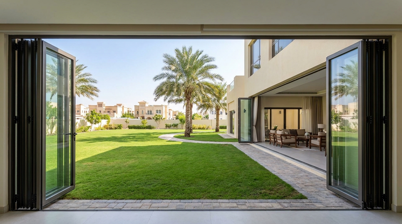 Folding doors fitted during a villa renovation in Al Raas, Umm Al Quwain